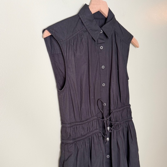 NWT Maeve Anthropologie Women’s Sleeveless Button Front‎ Shirt Dress Black XXS - Picture 8 of 13